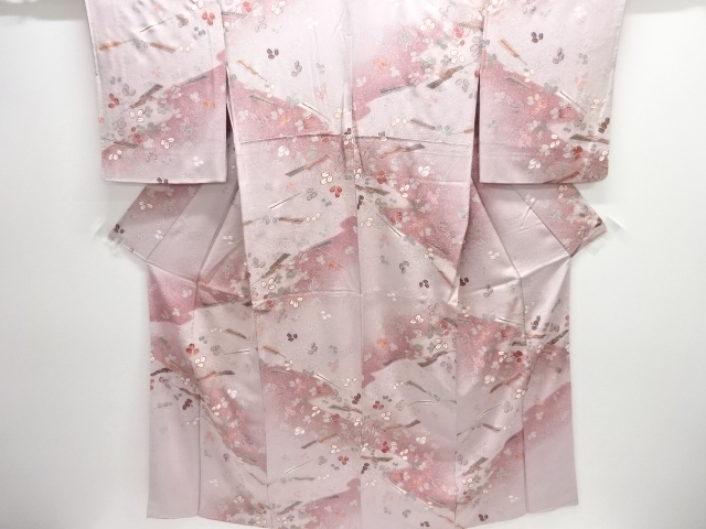 未使用品　扇に萩模様小紋着物